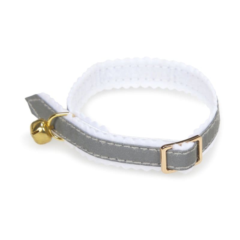 Petface - Silver Reflective Cat Collar - Adjustable Sizing