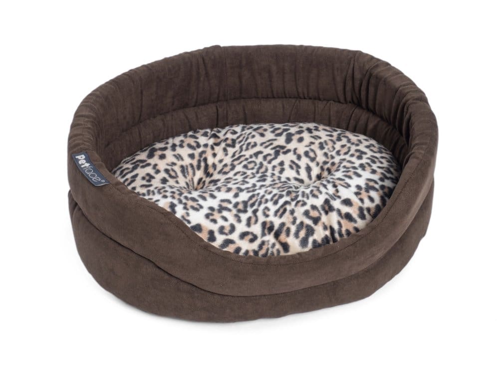 Petface - Mollies Leopard Print Luxury Oval Cat Bed - One Size