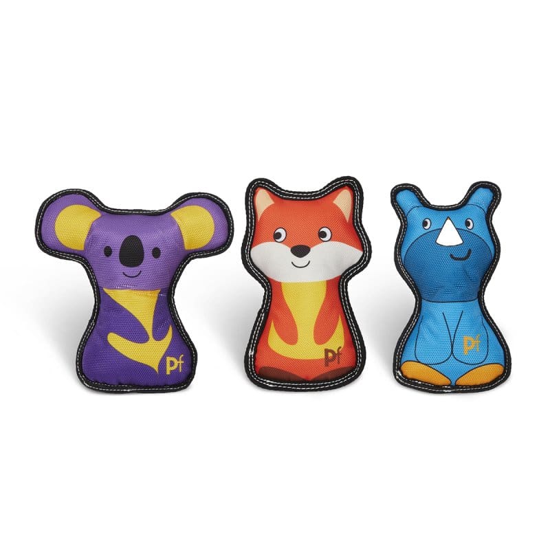 Petface Buddies - Mixed Dog Toy (Koala/Rhino/Fox) - One Toy Supplied
