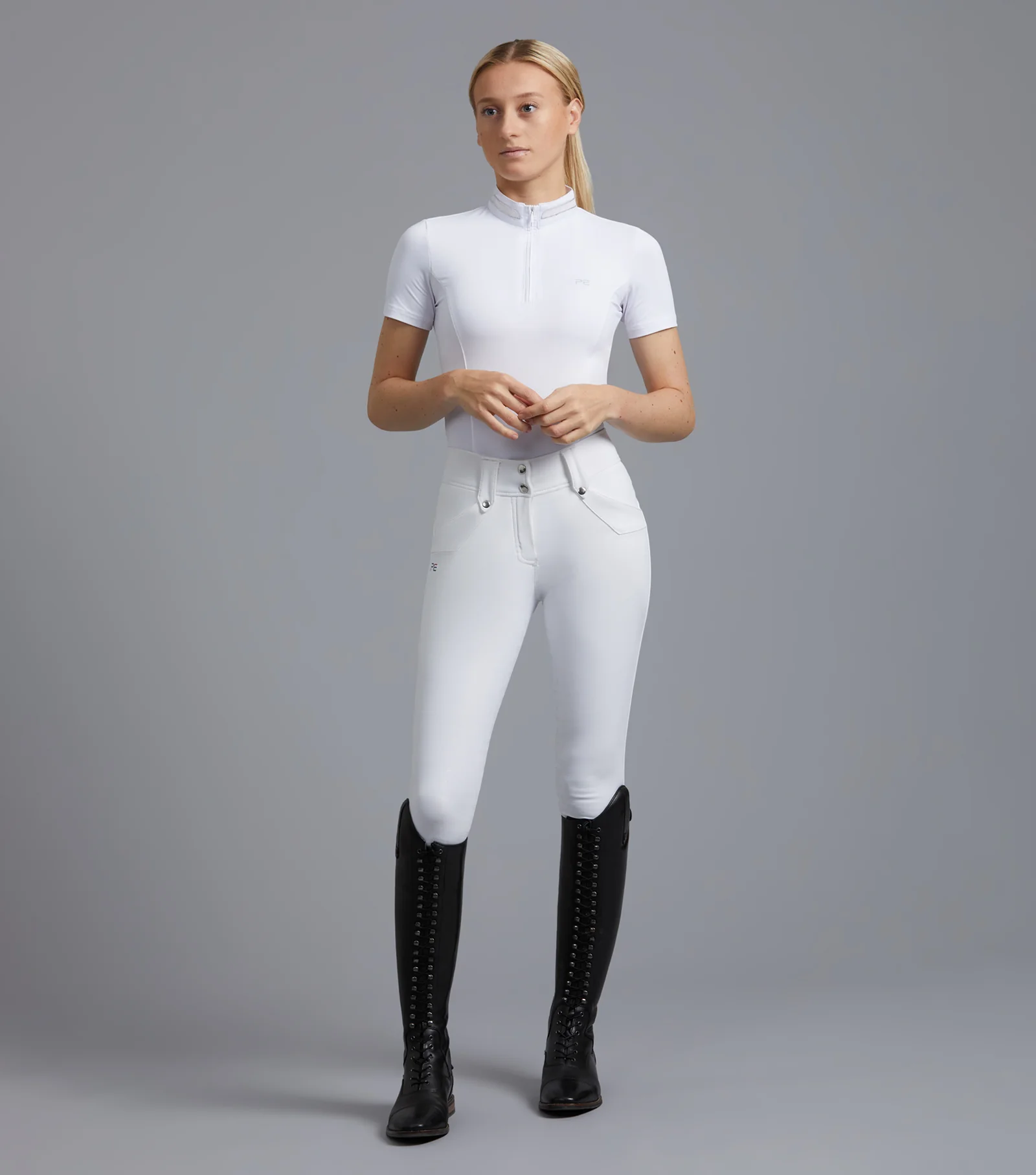 Premier Equine - Torino Ladies Full Seat Gel Competition Riding Breeches White - Various Sizes