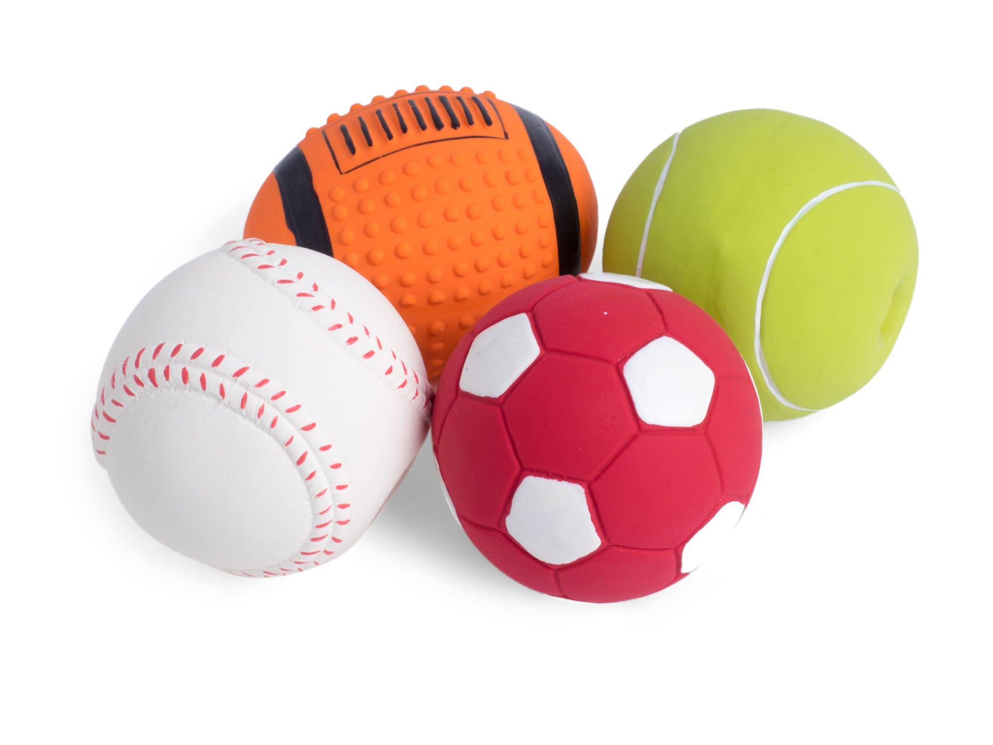 Petface - Assorted Latex Sports Balls Dog Toy (4 Designs) - One ball supplied