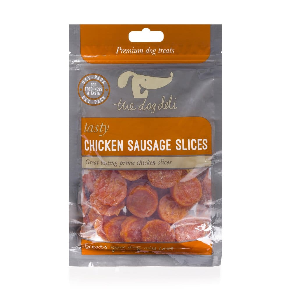DOG DELI 100G CHICKEN SAUSAGE SLICES DOG TREATS