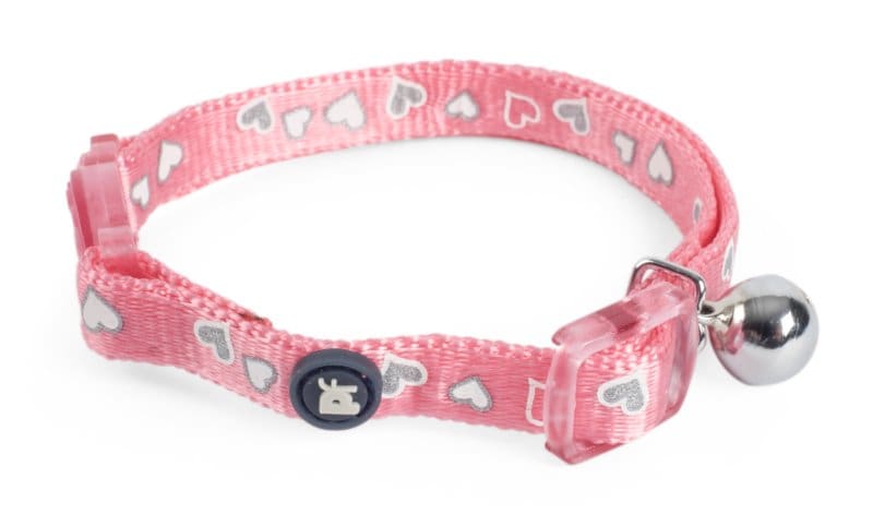 Petface - Pink Hearts Reflective Cat Collar - Adjustable Sizing