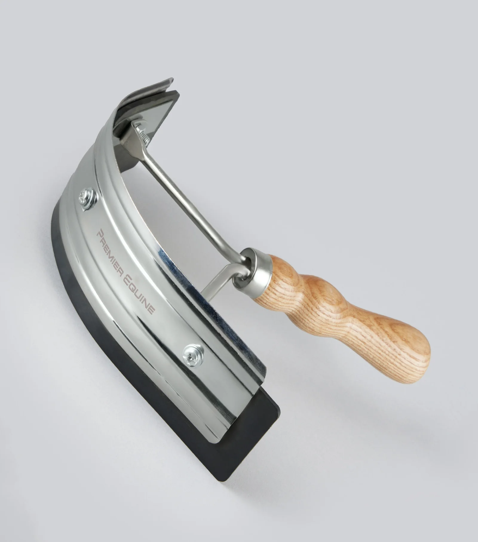 Premier Equine - Metal Sweat Scraper with Wooden Handle Silver - One Size